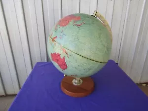 World Globe by Scan Globe A/S Denmark Wooden Base Large Vintage - Picture 1 of 12