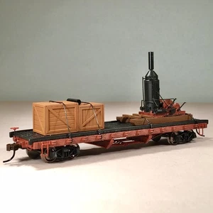 HO 40’ Blockwagen mit Skiddern, Boxen & Dampferzeuger von Bachmann 18301 - Bild 1 von 11