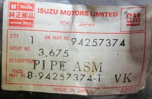 NOS GM 94257374 Emission System Pipe EGR Pipe 1.8L Diesel Chevette 1985 1986 - Picture 1 of 6