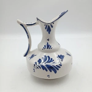 Vintage Delft Blue And White Floral Pitcher - Number 243 - Slight Damage - Picture 1 of 7