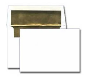 A2 Invitation Envelope, Gold Foil Lined, 24# White, 4 3/8” x 5 ¾”, Pkg of 100 - Picture 1 of 1
