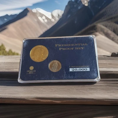 "Conjunto de prova presidencial" em camadas de ouro 24K edição limitada 20K William Harrison - Imagem 1 de 4