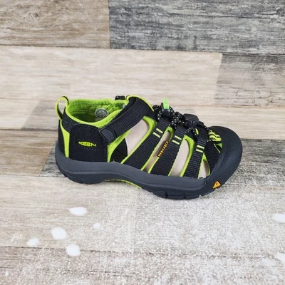 Keen Newport H2 Kids Hiking Sandals Sz 12 Black Green Toggle Waterproof Shoes - Image 1 of 4