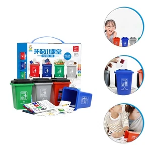 Garbage Sorting Toys Child Classroom Mini Trash and Recycle Can Bin - Picture 1 of 12