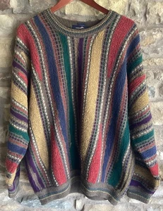 Cotton Traders Vintage Men’s Stripe Knit Sweater Size Large L - Picture 1 of 5