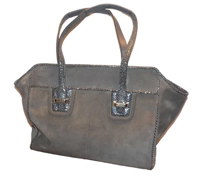 large COACH Taylor GRAY Suede leather Alexis Carryall Tote Purse hand Bag 25301 - Image 1 of 4