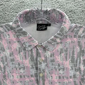 Sunday Swagger Poloshirt Herren XL Pink Geometrisch Golf Performance Kurzarm - Bild 1 von 12