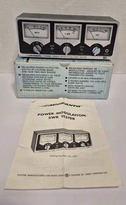 Micronta Radio Shack 21-522 Power/Modulation/SWR Tester 3 Range Meter Amateur CB - Image 1 of 4