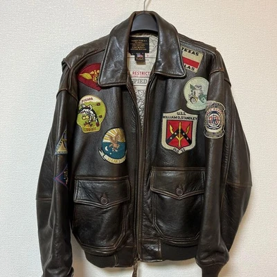 TOP GUN Leather Jacket Cockpit USA Vintage G-1 Aviator Flight Military Men Size - Image 1 of 4