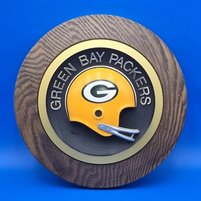 Casco Green Bay Packers 3D placa de pared 14" 1970"S Foto 1 de 4