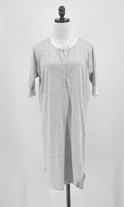 Vestido Camiseta Henley Manga Corta The Great Blanco Gris Rayas Talla 1 - Imagen 1 de 5