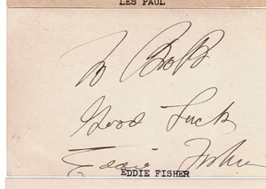 Eddie Fisher Hand Signed AUTOGRAPH cut VINTAGE ORIGINAL - Picture 1 of 1