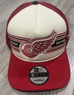 Detroit Red Wings New Era 9Fifty SnapBack Sombrero Ajustable Malla Espalda Cremosa, Rojo Foto 1 de 4