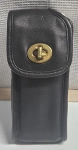De colección Coach Legacy Negro Turnlock Cinturón Teléfono Celular Bolso Cuero Superior - Imagen 1 de 7