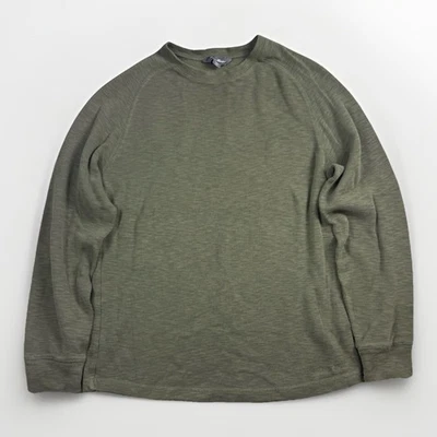 Camisa Eddie Bauer Verde Oliva Manga Larga Térmica Cuello Redondo Hombres M Moderna Foto 1 de 4