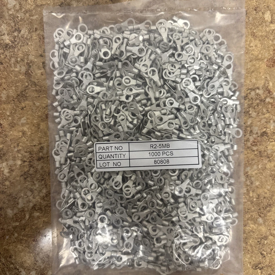 Ring Terminal, 16-14AWG, #10 Stud Size, Non Insulated, Brazed Seam, (1000PK NEW) - Image 1 of 4