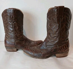 Botas Austin Herren Größe 11,5 - 12 Schlangenleder braun handgefertigt in Mexiko 608 160 - Bild 1 von 8