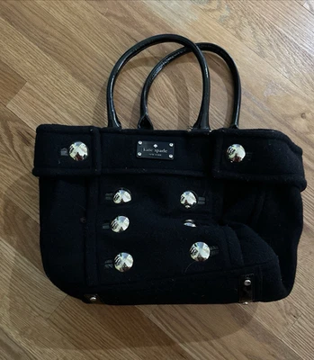 KATE SPADE New York Bolso de Mano de Lana Negro Detalle de Botones Bolso de Mano Foto 1 de 2