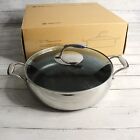 Tupperware Chef Series Non Stick 6 Qt Saute Pan Stainless Steel Glass Cover