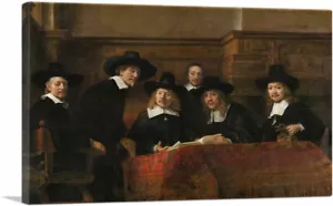 The Sampling Officials Syndics Drapers Guild Leinwand Kunstdruck Rembrandt van Rij - Bild 1 von 14
