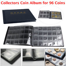 60 Coin Album Coins 50p Penny Money Storage Case Holder Collector Folder Book UK