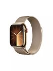 Zaaz-5539 .Apple Watch Series 9 Gold 41Mm - Stainless Steel. With Milanese Strap