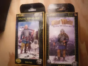 2 ANDREA 54MM VIKING WHITE METAL MODELS New in Box - Picture 1 of 4