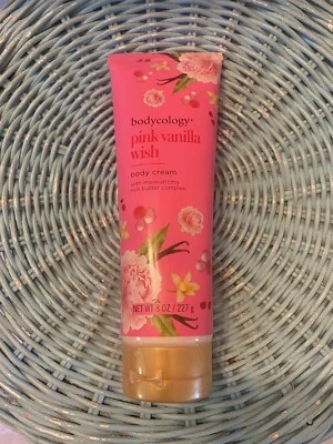NEW BODYCOLOGY PINK VANILLA WISH BODY CREAM MOISTURIZING Body LOTION 8 oz - Image 1 of 2