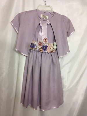 Девочек лаванды Rosetta Millington 100% льняное платье и покрывало девочек размер 6 - Изображение 1 из 4