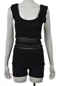 Catherine Malandrino Mujer Suéter Talla L Negro Cuello Escote Sin Mangas Prenda para el torso Camisa  - Imagen 1 de 5