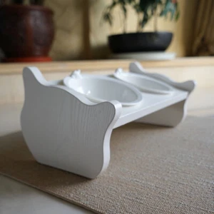 CatS Design Holz/Keramiknäpfe "Näpfe Neigy" Katzennäpf Futterstation 1er/2er/3er - Bild 1 von 30