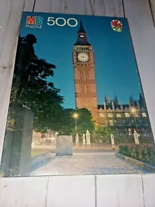 MB VINTAGE 500 PIECE PUZZLE # 4611-10 ~BIG BEN,LONDON,ENGLAND 12+19 7/8" X13 7/8 - Picture 1 of 4