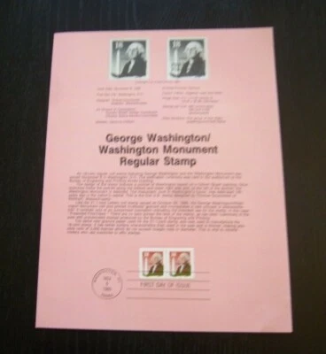 Sc.2149 Plate 3333 Coil Strip / 2 18c George Washington Monument Souvenir Page  - Image 1 of 4