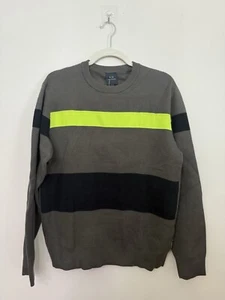 Armani Exchange Mens M Green Stripe Colorblock Crew Neck Pullover sweater NWT - Picture 1 of 8