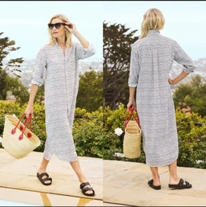 Frank & Eileen Rory Maxi Shirtdress Dotted Black Size Linen 100% XS - Picture 1 of 8