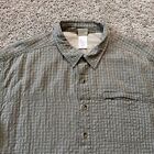 The North Face Button Front Shirt Mens Xl Gray Plaid Short Sleeve Outdoor