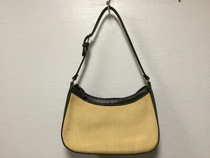 Charter Club Shoulder Bag Handbag Beige Black Synthetic Straw H15 - Picture 1 of 9