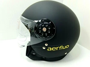 Casco Jet Demi Jet Moto Scooter Aer 400 Negro Amarillo Fluo Visera Homologado XL - Imagen 1 de 5