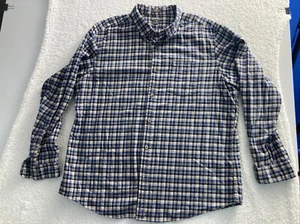 Camicia Eddie Bauer uomo extra large vestibilità rilassata manica lunga bottoni blu a quadri - Foto 1 di 6