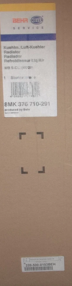 Radiator - Behr/Hella 220 500 01 03 - Image 1 of 1