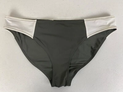 Athleta Bikini Bottom Womens Medium Gray/White Full Coverage Bottoms Beach Summe - Image 1 of 4