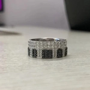2Ct Round Cut Lab-Created Diamond Men's Wedding Band Ring 14k White Gold Plated - Picture 1 of 6