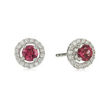 925 Sterling Silver Pink Tourmaline Stud Earrings