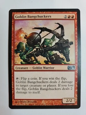MTG Magic The Gathering Card Goblin BangchuckersCreature Goblin Warrior Red - Image 1 of 2