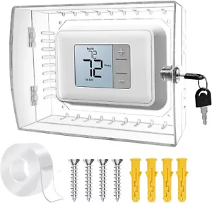 New! 4.8" x 6" Clear Large Thermostat Guard Lock Box Cover & Key (B7) FREE SHIP! - Picture 1 of 5