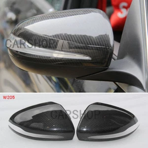 For Benz W205 C E S CLS GLC 2016-2020 Real Carbon Fiber Side Mirror Cover Caps - Bild 1 von 4