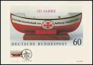 EDIZIONE ARTISTICA 1990 BRD 1465 DGzRS SOCCORSO MARITTIMO - EDIZIONE SOLO 1.000!! - Foto 1 di 3
