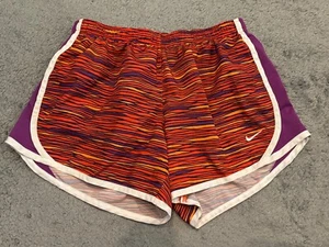 Nike Dri-FIT Running Shorts Girls Large Lined Active Orange Purple Workout - Picture 1 of 5