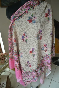 SOBER ARTISTIC PRINT STOLE ~100% Cashmere PASHMINA SHAWL: 17 DESIGNS CHOICE - Picture 1 of 4