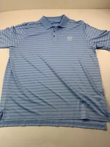Under Armour Shirt Mens 2XL Blue Striped Short Sleeve Polo Golf - Picture 1 of 15